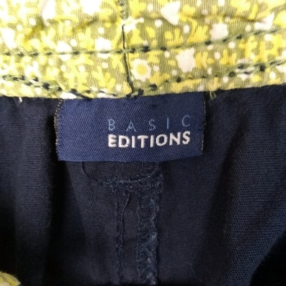 Basic Editions Navy Capris | sz M - Picture 3 of 4